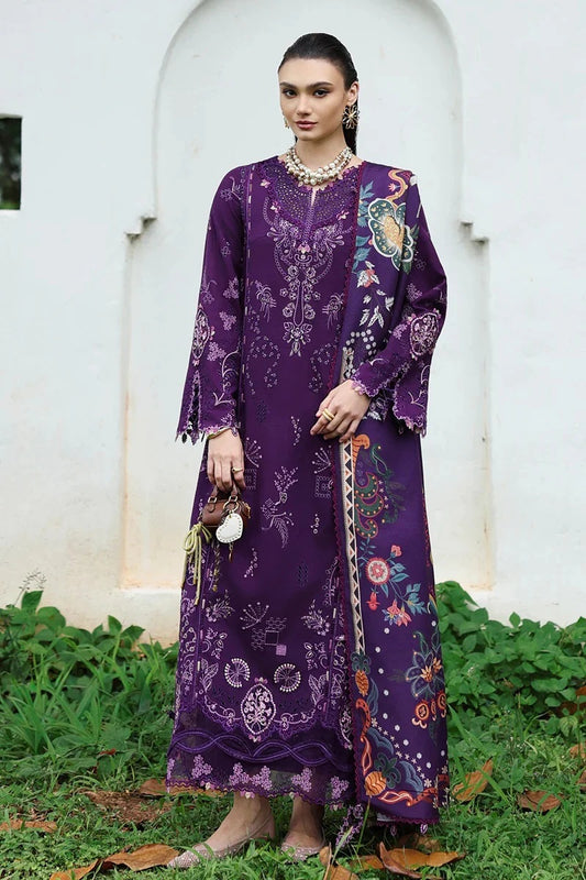 Qalamkar - KL-15 IRIS | Lawn Embroidered 3 Piece Unstitched