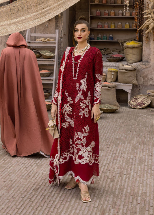 Crimson Luxury Lawn Embroidered 3 Piece Unstitched - ONE TRUE LOVE - D6A