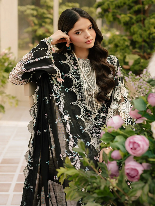 Bin Ilyas -103 B- Luxury Lawn Embroidered 3Piece Unstitched Fareesa