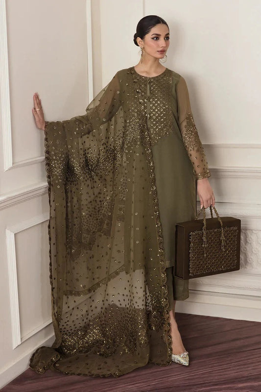 Baroque UF-295 - Luxury Chiffon Embroidered 3 Piece Unstitched