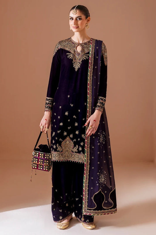 Jazmin Embroidered Velvet Formal 3 Pieces Unstitched CVF D-08 Nilofer