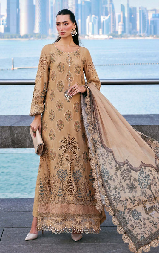 Maria.B Luxury Embroidered Jacquard Lawn Unstitched 3Pc Suit D-2605-A