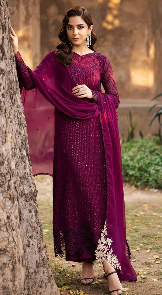Azure Luxury Chiffon Embroidered Collection GARNET MAJESTY