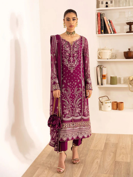 Gulaal Luxury Chiffon Embroidered Unstitched 3 Pc Suit Roheen GL 04 ROHEEN