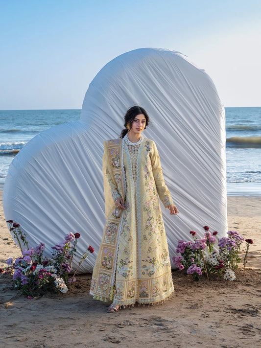 Mahnur - Luxury Lawn Embroidered 3 Piece Unstitched - S-02