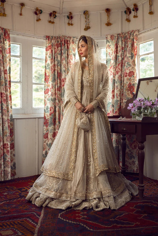 FZ Golden White Organza Bridal Wedding Edition Unstitched ANAMTA