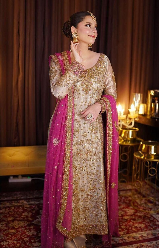 Haris Shakeel Mesuri Hand Embellished 3PCS Unstitched Wedding Collection