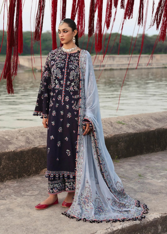 Hussain Rehar - Luxury Lawn Embroidered 3 Piece Unstitched - Rogue