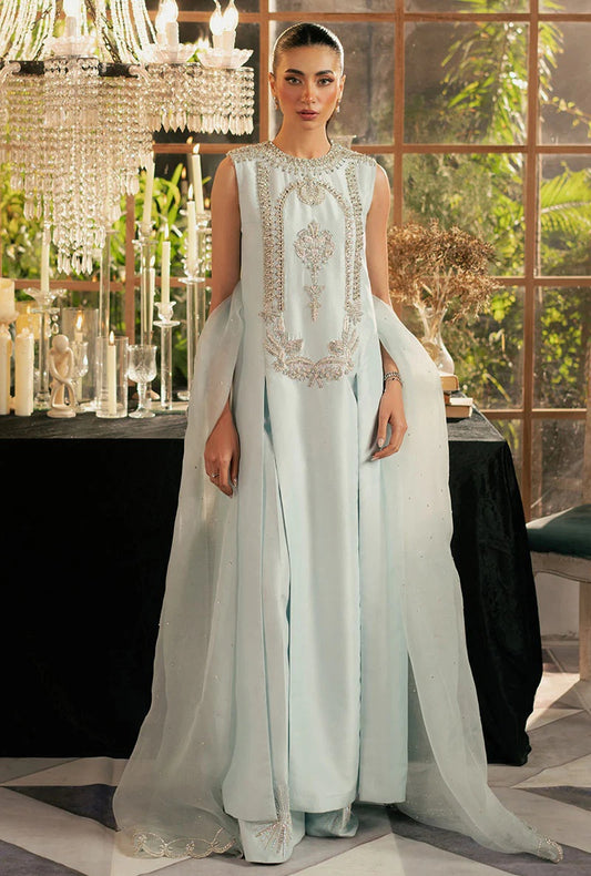 FZ KHAKAA Luxury Raw Silk Hand Embllishment Collection 03 ICELIS