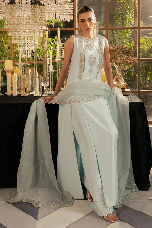 FZ KHAKAA Luxury Raw Silk Hand Embllishment Collection 03 ICELIS