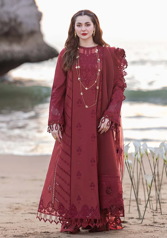 Sahil Kinare by Qalamkar -Lawn Embroidered Unstitched 3Piece -Aisha