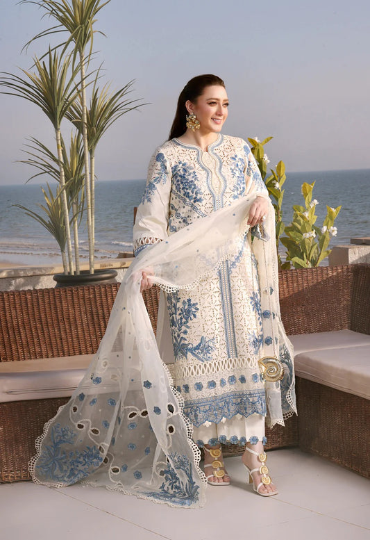 ANEELAS Luxury Chikankari Embroidered Lawn Unstitched 3PC Suit AL-101