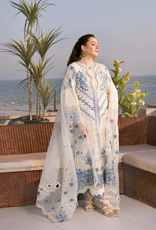 ANEELAS Luxury Chikankari Embroidered Lawn Unstitched 3PC Suit AL-101