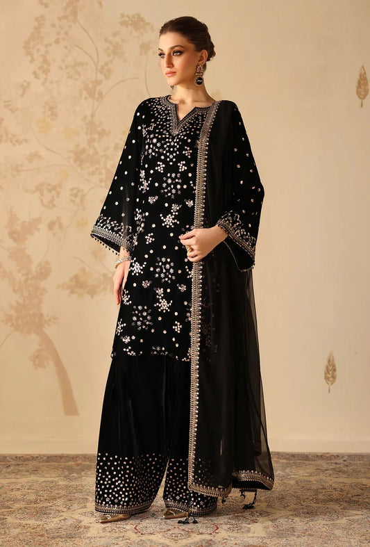 Baroque UF-4316 - Luxury Velvet Embroidered 3 Piece Unstitched