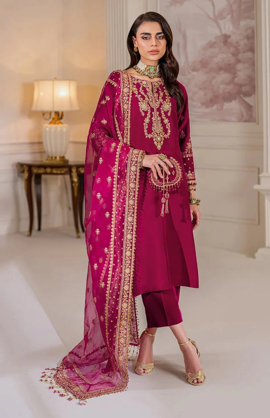 Baroque Luxury Velvet Embroidered Unstitched 3 Piece PR-1020