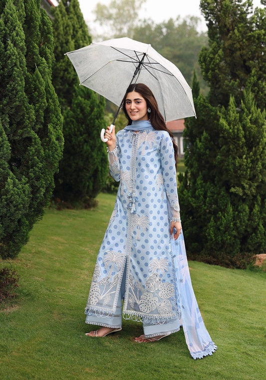 Sardinia Luxury Swiss Lawn Unstitched Embroidered 3Pc Suit-Palm Breeze