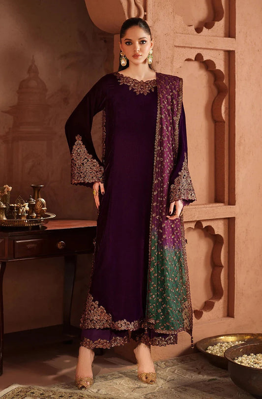 Iznik - Luxury Velvet Embroidered 3 Piece Unstitched - IV-57