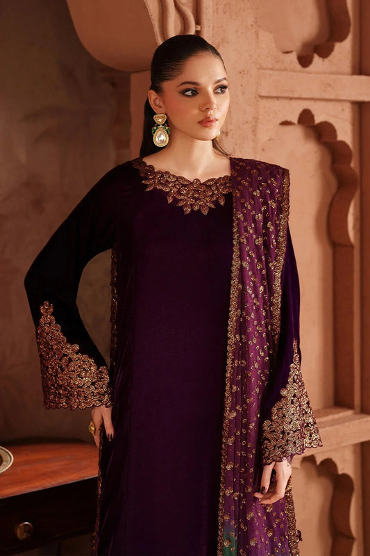 Iznik - Luxury Velvet Embroidered 3 Piece Unstitched - IV-57