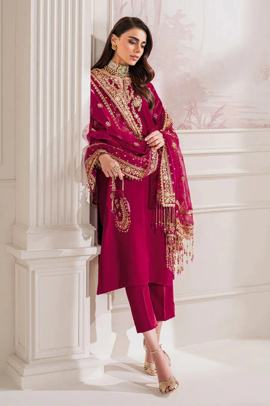 Baroque Luxury Velvet Embroidered Unstitched 3 Piece PR-1020