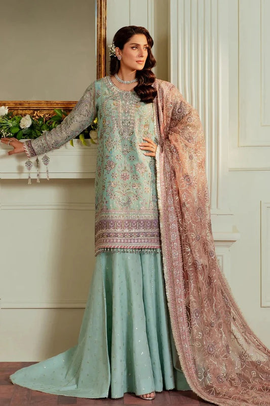 Baroque - BQU-Ch13-08 - Luxury Pure Chiffon Embroidered 3 Piece Unstitched