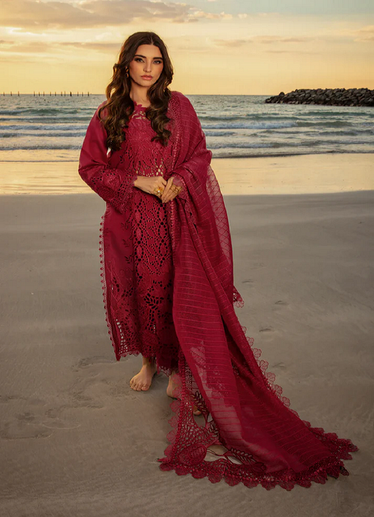 Rang Rasiya Premium Embroidered Lawn Unstitched 3Pc Suit D-13 ALAYA
