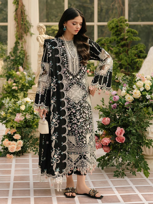 Bin Ilyas -103 B- Luxury Lawn Embroidered 3Piece Unstitched Fareesa