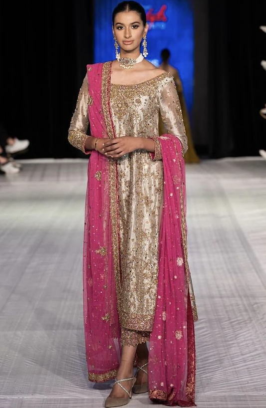 Haris Shakeel Mesuri Hand Embellished 3PCS Unstitched Wedding Collection