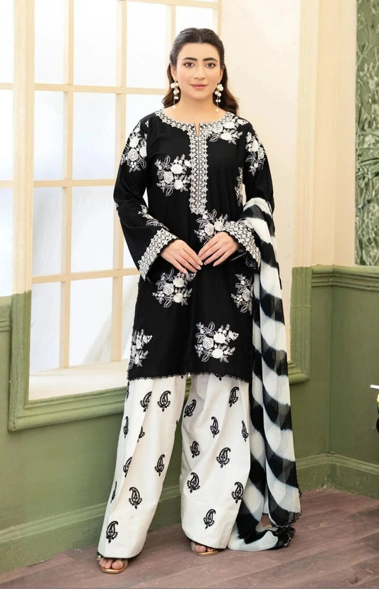 Zara Shahjahan Luxury Embroidered Lawn Unstitched 3Pc Suit