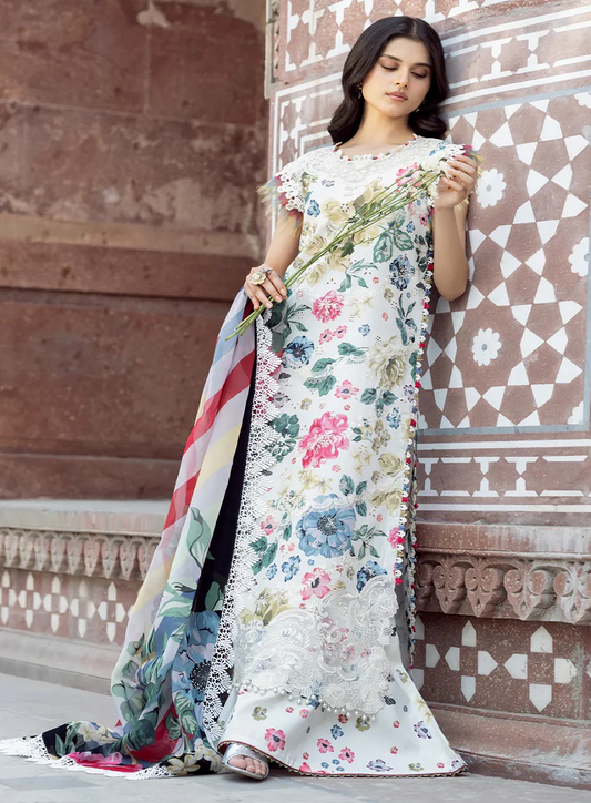 Bin Ilyas -Luxury Lawn Embroidered 3 Piece Unstitched- 2081 -A