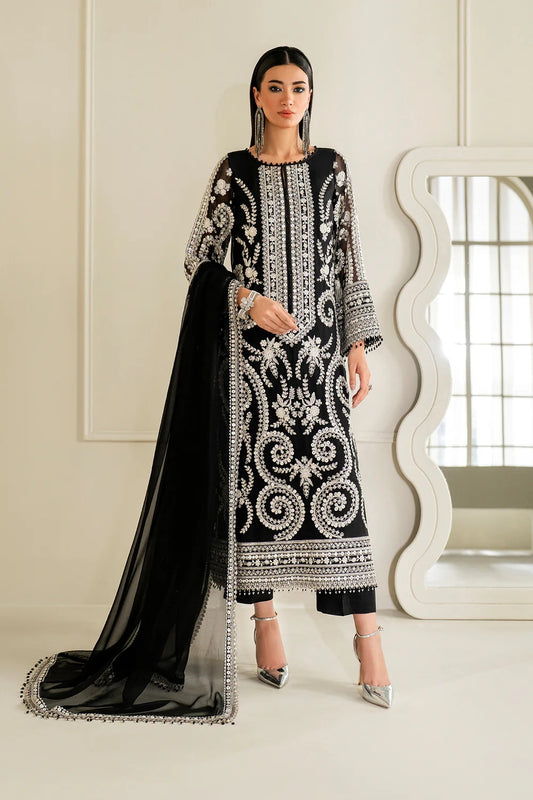 Baroque Exclusive Formal Embroidered Chiffon Unstitched 3Pc Suit UF-4158
