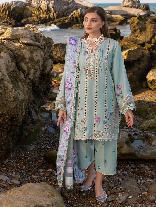 Crimson Flow Embroidered Lawn  3Pc Suit D-6A Floral Crush