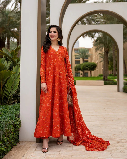 Faiza Saqlain 3 Pc Luxury Lawn Embroidered Denisa Chunri Duppatta