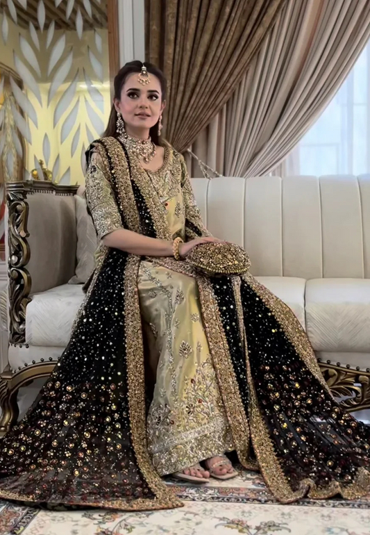 Haris Shakeel Sumbul Iqbal - Luxury Myssory Embroidered  Unstitched 3PCS