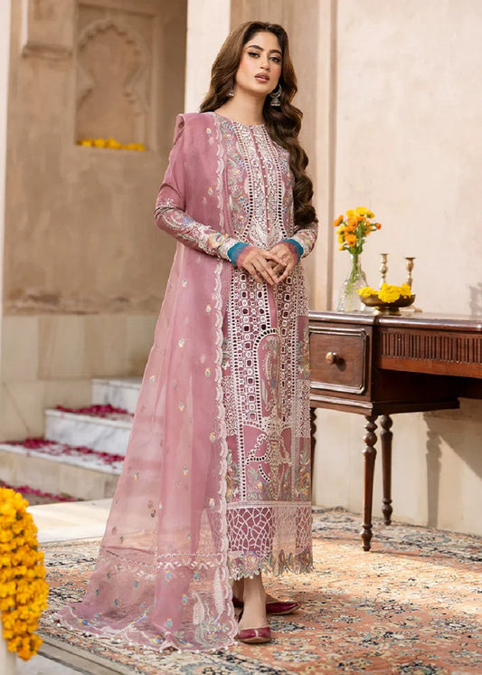 Bin Ilyas Luxury Lawn Embroidered 3 Pc Unstithced Collection 407-B DILBARO