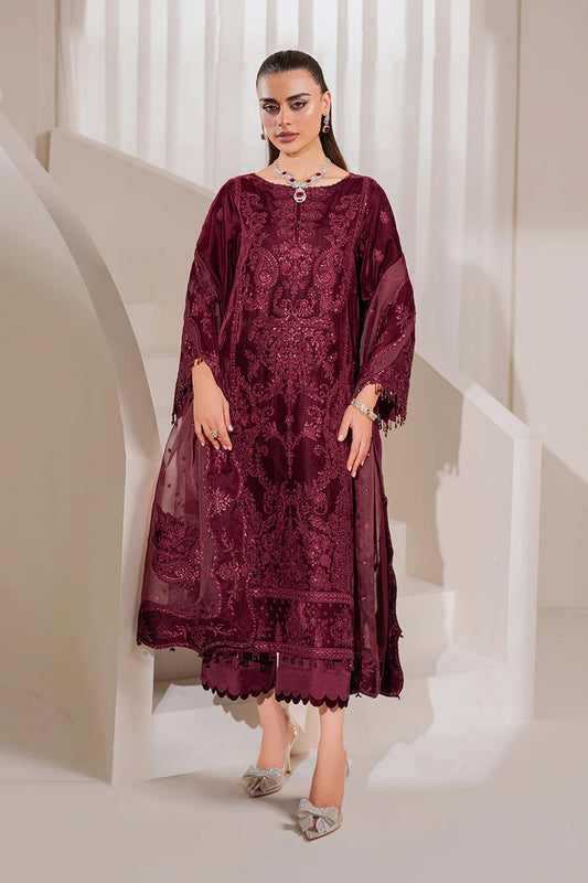 Baroque Luxury Embroidered Velvet Suits 3 Pcs Unstitched UF-758