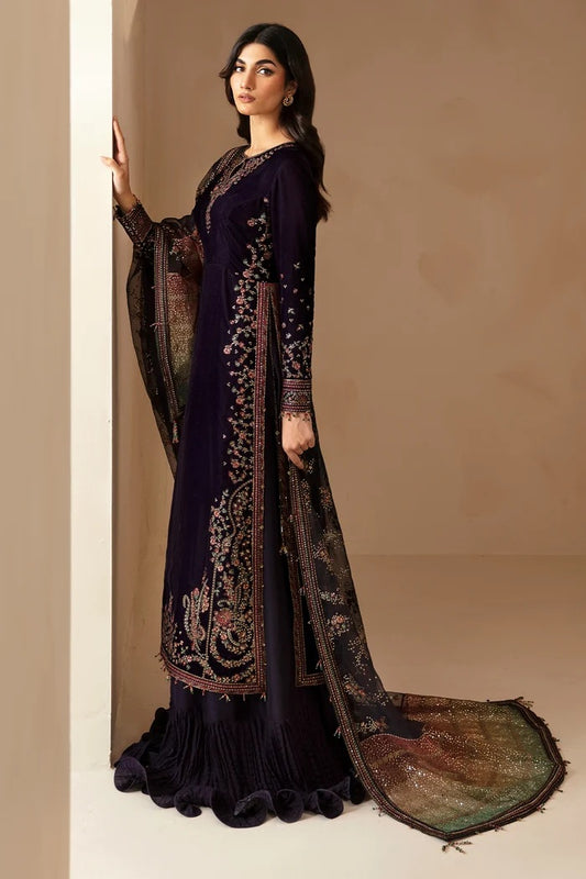 Jazmin Embroidered Velvet Formal Unstitched 3 Pc VF-2027