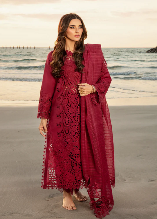 Rang Rasiya Premium Embroidered Lawn Unstitched 3Pc Suit D-13 ALAYA