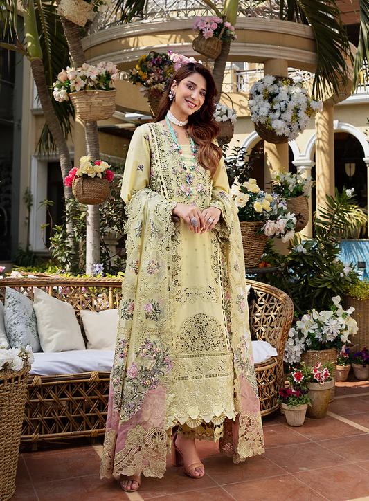 Elaf Embroidered Lawn Suit Unstitched 3Pc ELM-03 A BAHAR