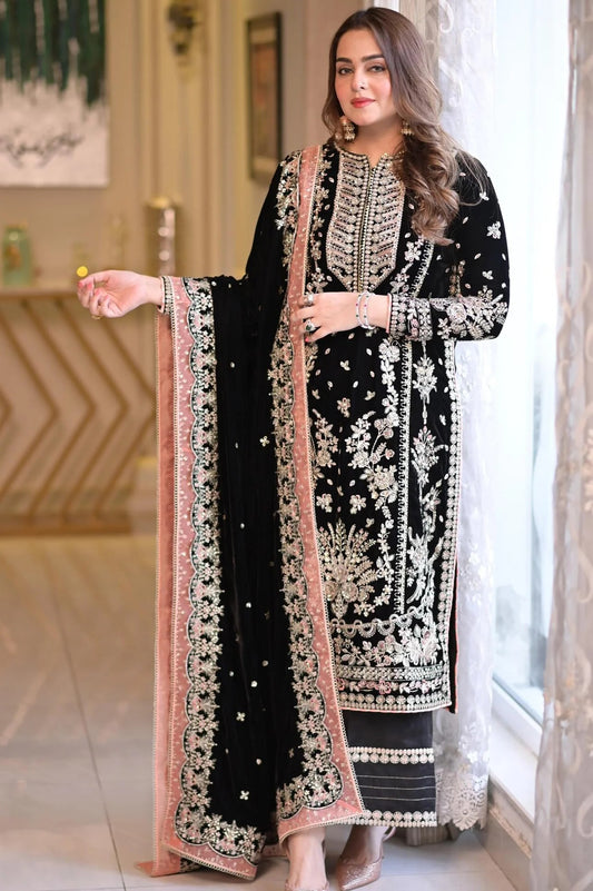 Aneelas Wedding Velvet Embroidered Unstitched Collection SM-01