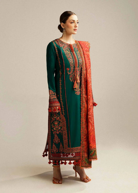 Hussain Rehar - Luxury Lawn Embroidered 3 Piece Unstitched - Marjaan