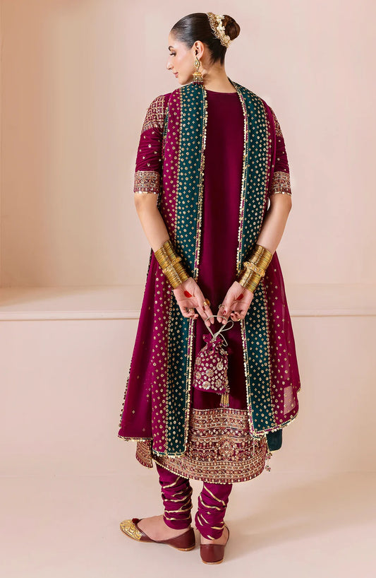 Jazmin Luxury Velvet Embroidered Unstitched 3 Piece - CVF D-02