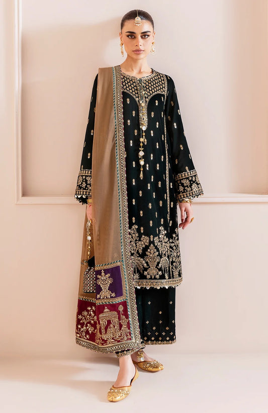 Jazmin Luxury Velvet Unstitched Collection CVF D-01 With Potli