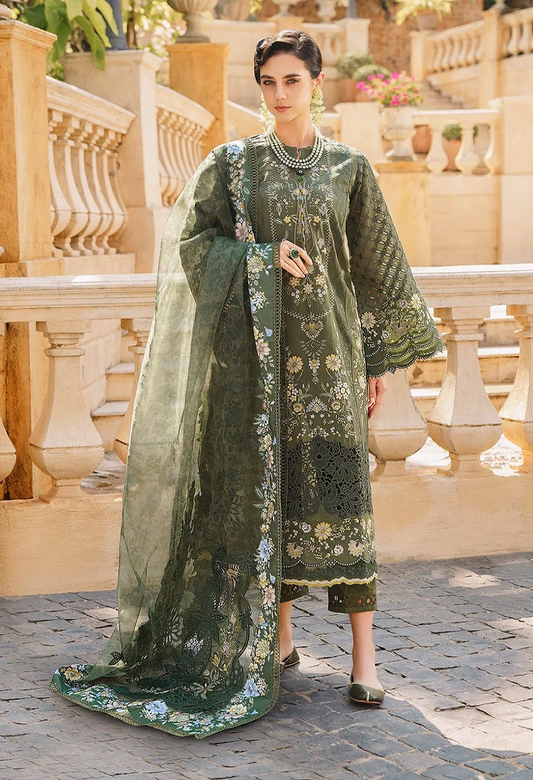 Baroque Embroidered Luxury Lawn  3Pc Suit BQU - D10