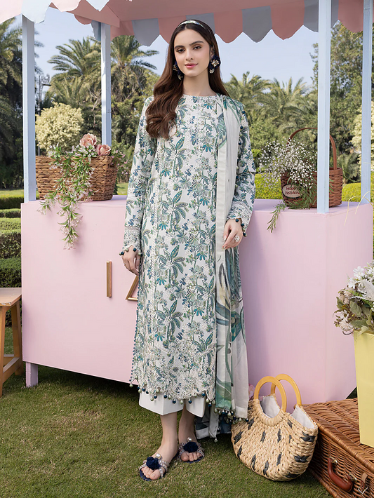 Izel - Luxury Lawn Embroidered 3 Piece Unstitched - Breeze