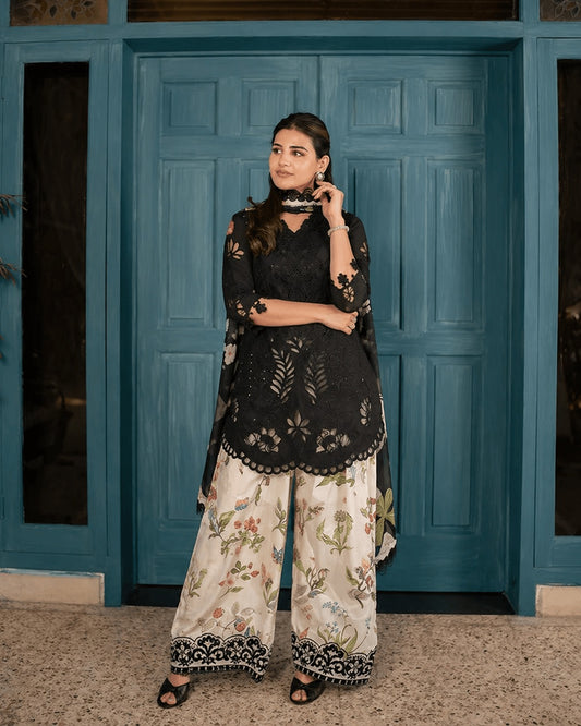 Saira Rizwan Chikankari Luxury Embroidered Lawn Unstitched 3Pc Suit