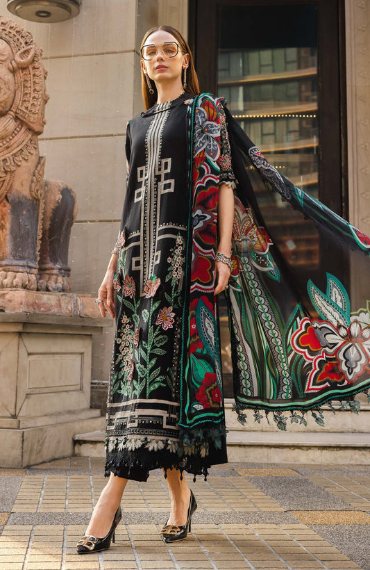 Maria B Luxury Embroidered Lawn 3Pc Unstitched Suit EL-26-11