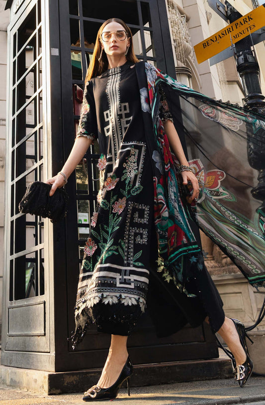 Maria B Luxury Embroidered Lawn 3Pc Unstitched Suit EL-26-11