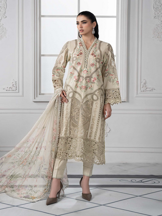 Maria.B Luxury Lawn Embroidered 3pcs Unstitched DS-2514-B Eid Collection