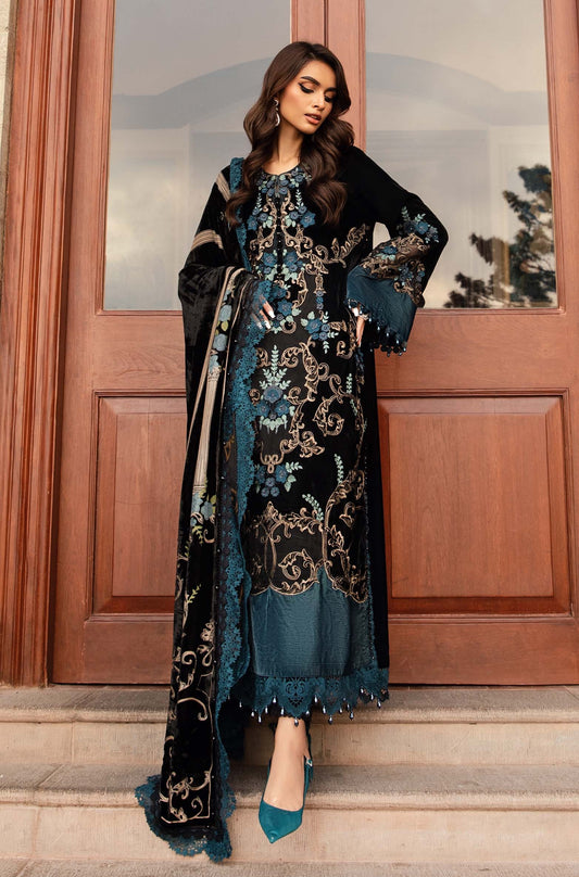 Maria.B Luxury Embroidered Velvet Collection Unstitched With Velvet Shawl
