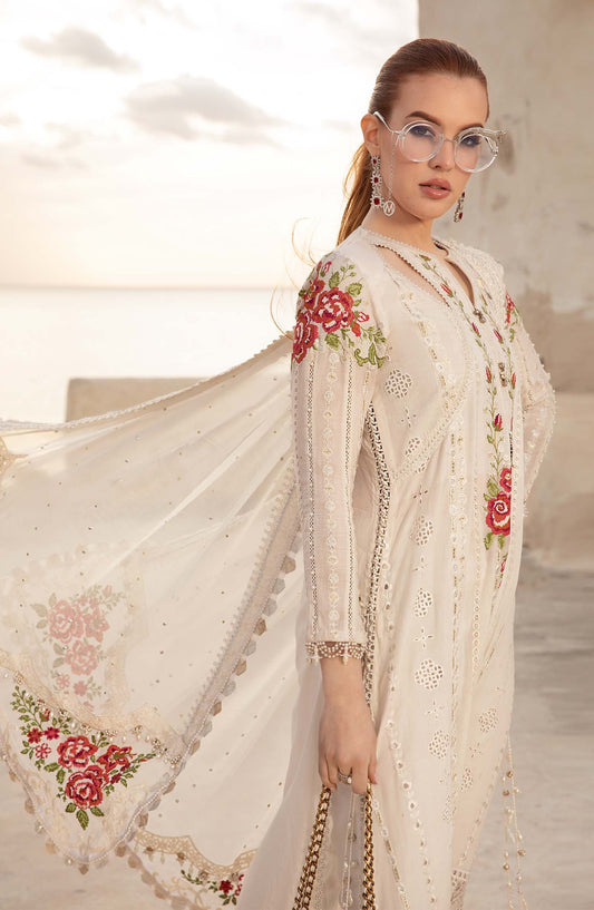 Maria.B Embroidered Luxury Lawn Unstitched 3Pc Suit D - 2412 - A